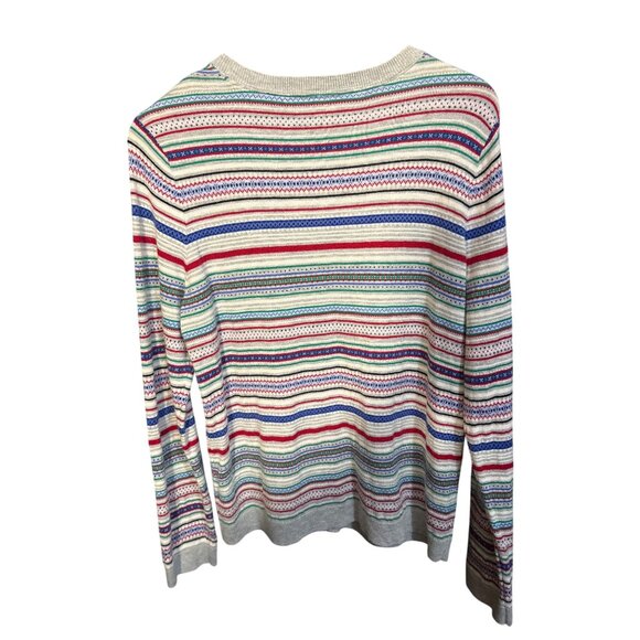 Talbots Womens Striped Cardigan Sweater L - Picture 6 of 6